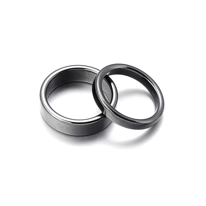 Bague simple en hématite pour hommes et femmes