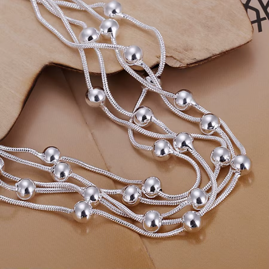 Vente chaude mode beau produit 925 bijoux en argent Sterling chaîne perles Bracelets pour dame mignonne femmes cadeaux H234