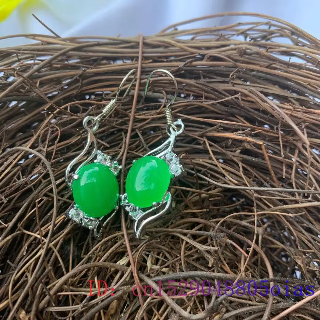 Boucles d'oreilles en Jade vert