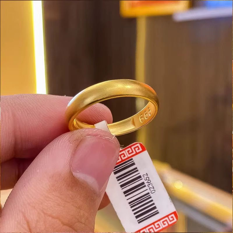 Bague plaquée pure en or véritable 18 carats pour femme