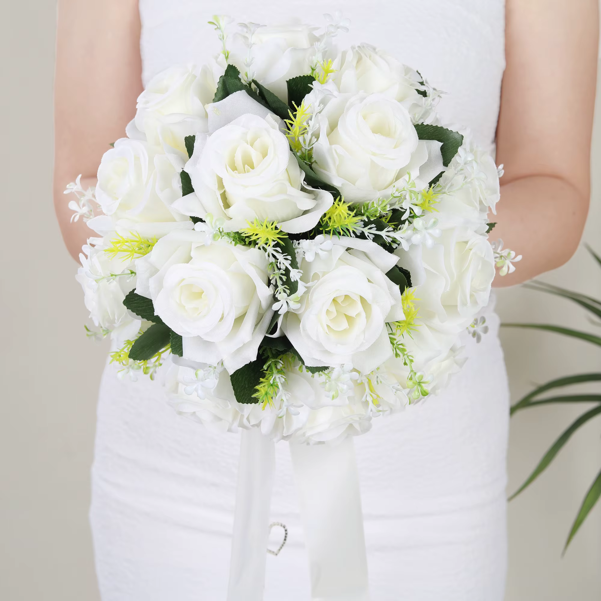 1 bouquet de mariée en forme de rose blanche