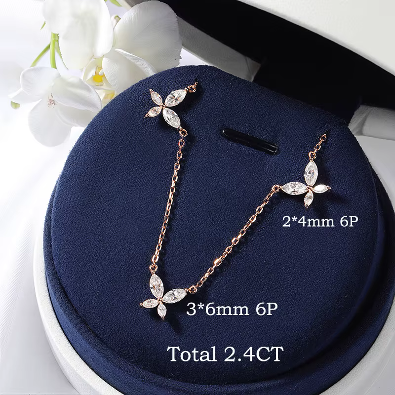 Smyoue – collier pendentif en Moissanite plaqué Marquise