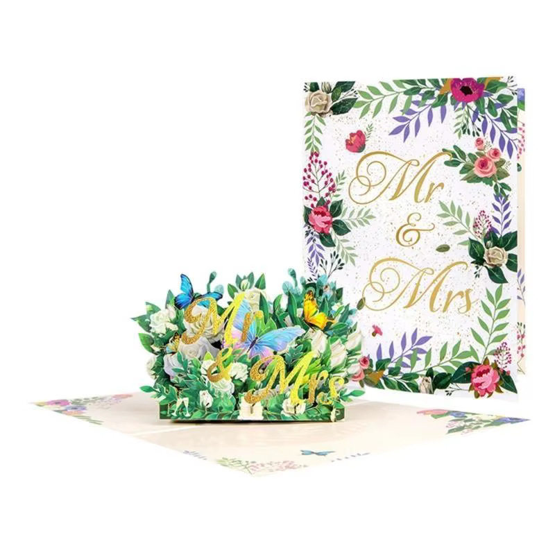 G6KF Popup papillon fleurs carte Saint-Valentin Bénédiction