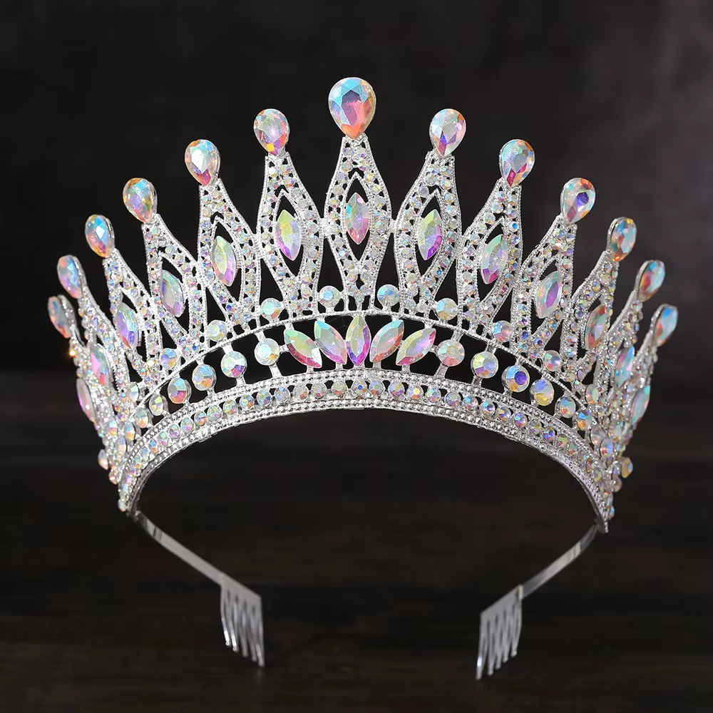 Accessoires de coiffure : Couronnes baroques en cristal avec peigne