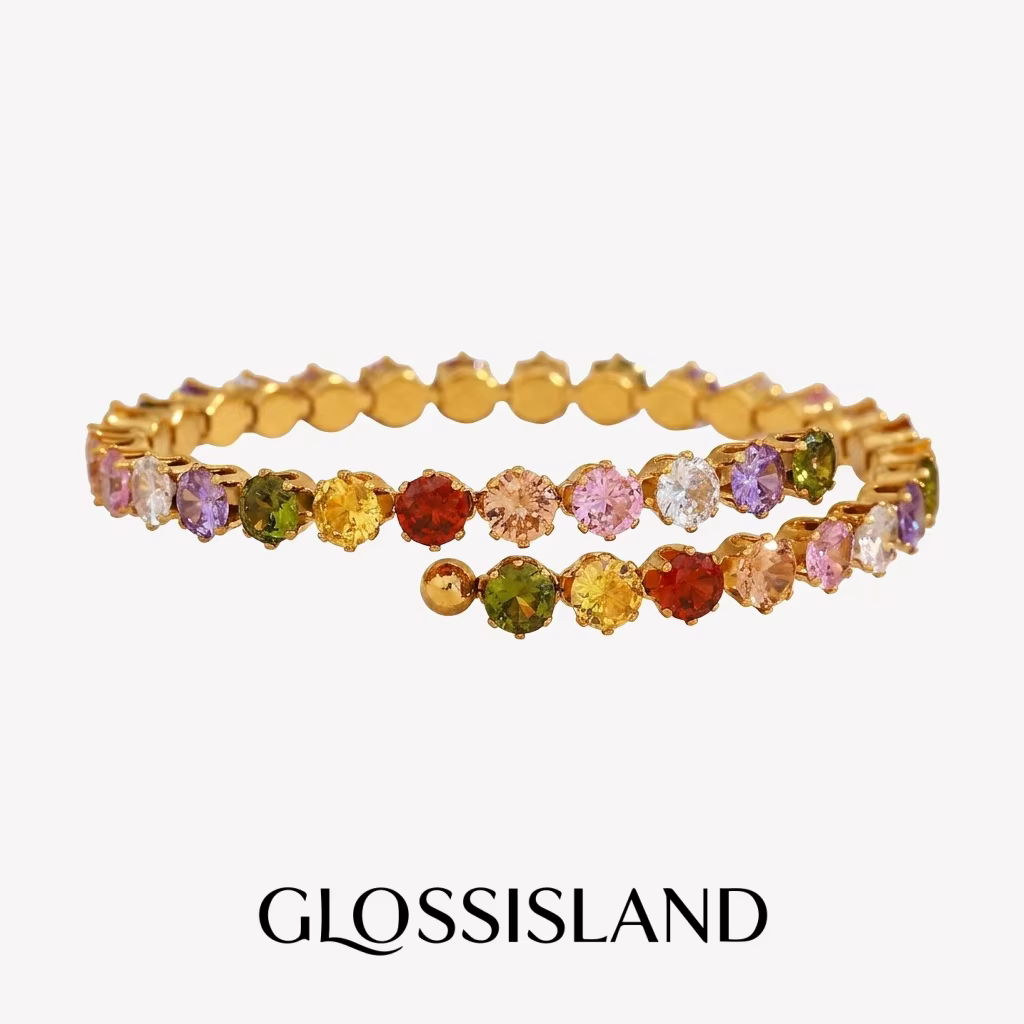 Bracelet en acier inoxydable plaqué or 18 carats