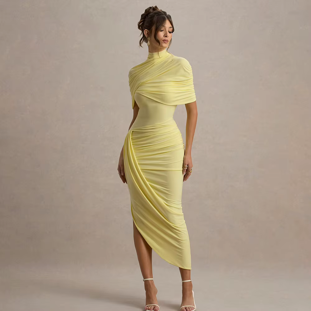 Nouvelle Robe Midi Moulante et Élégante pour Femme