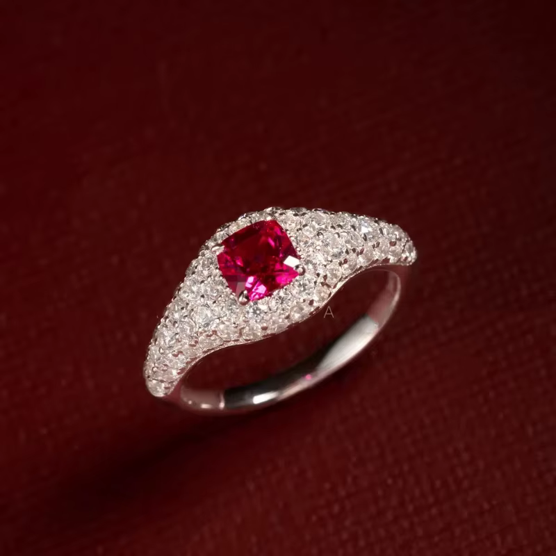 Gem Seal-Ensemble de bijoux de luxe en diamant pour femme, anneau d'adrénaux cultivés en laboratoire, argent pur 925, plaqué or, polyvalent pour 03/3