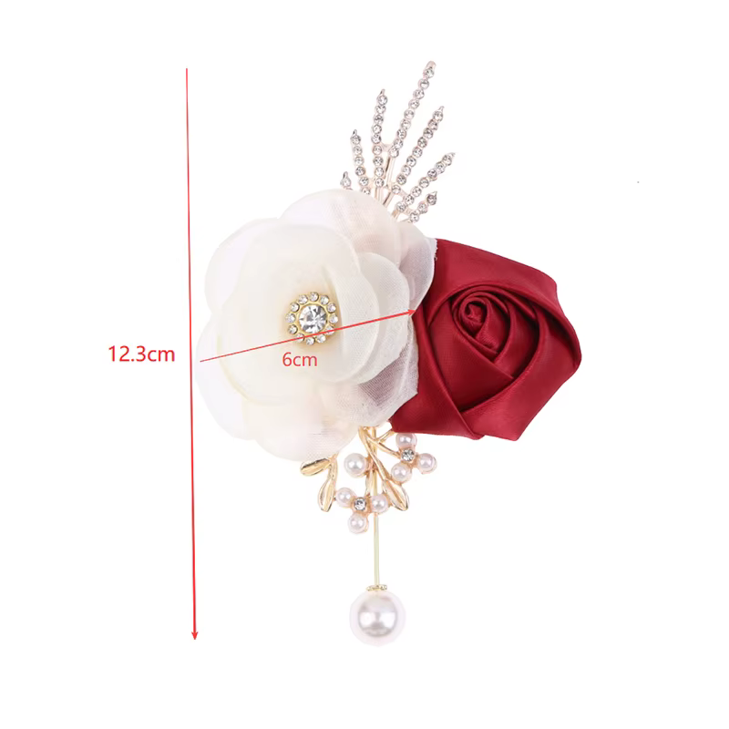 Boutonnière de marié, broche pour témoin de mariage