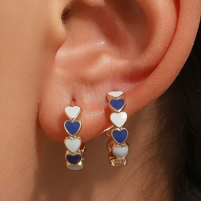 Boucles d'oreilles en forme de cœur en acier inoxydable pour femmes