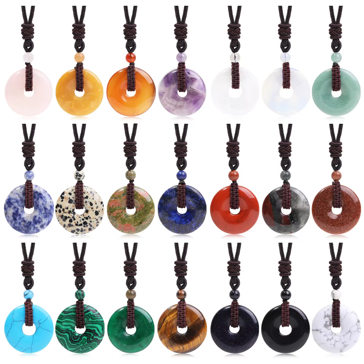 Collier pour hommes, pendentif en pierres précieuses naturelles