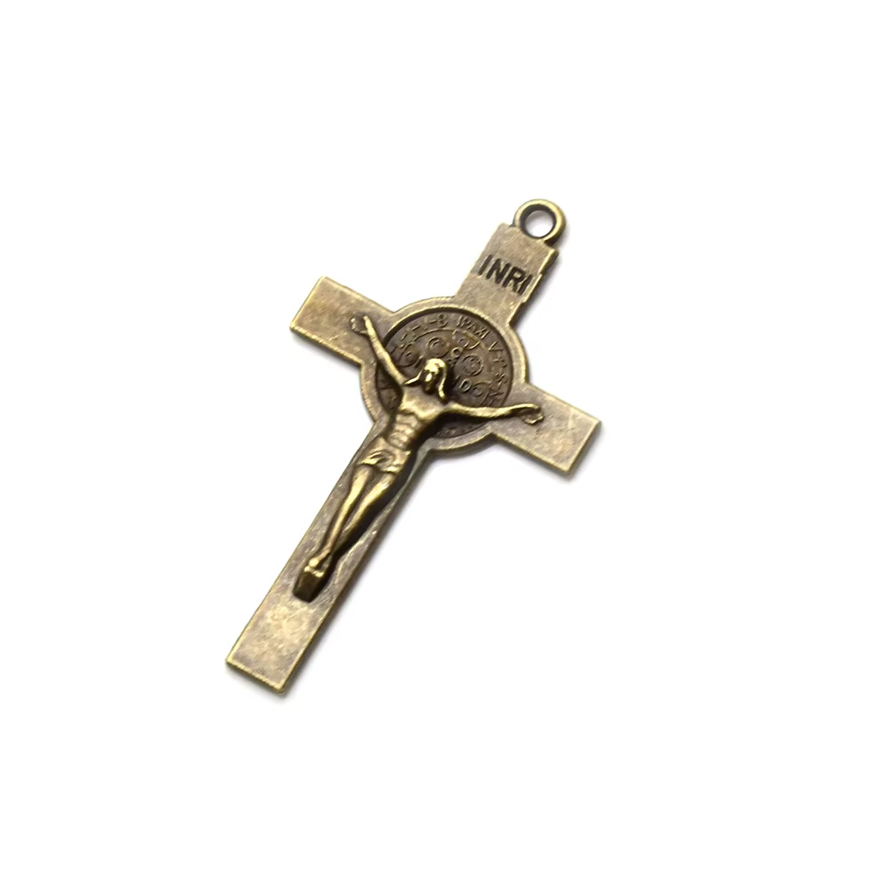 Pendentif Crucifix en Bronze Antique