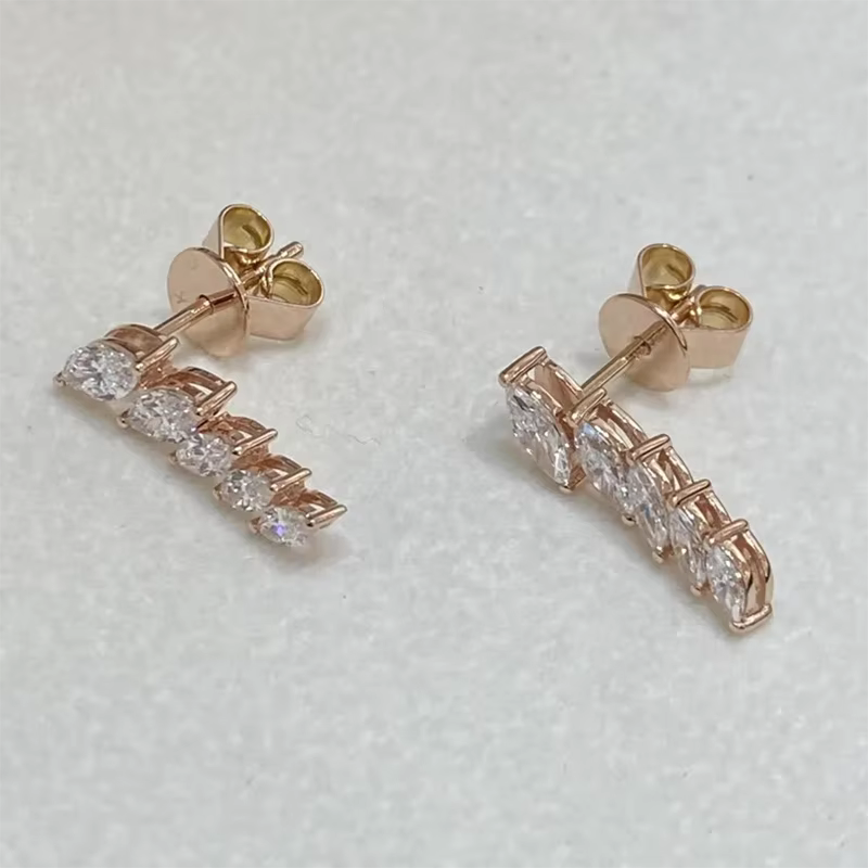 Boucles d'oreilles pendantes en or 14 carats/argent 925