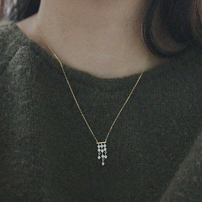 Collier de luxe français en argent Sterling S925 plaqué or 14 carats