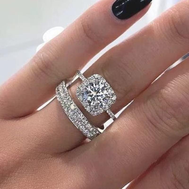 Bague de mariage en argent sterling 925, lot de 2, pour femme, nouvelle collection 2025, bijoux tendance, design polyvalent, bonne qualité, bagues pour doigts féminins