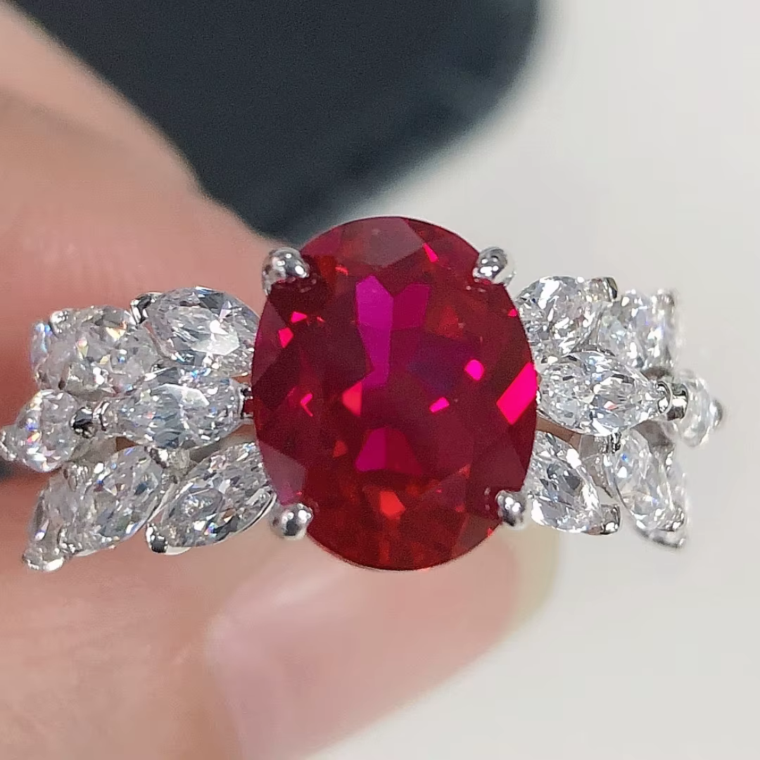 Glamour-Bague en diamant rouge taillé narpour femme