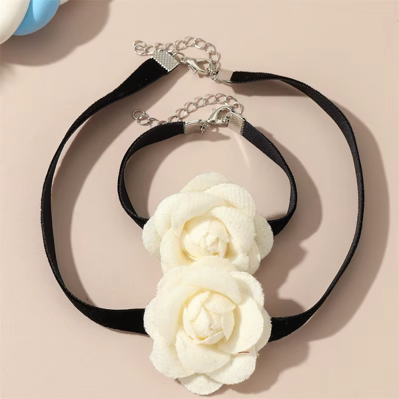 Ensemble de bijoux roses d'inspiration vintage pour filles