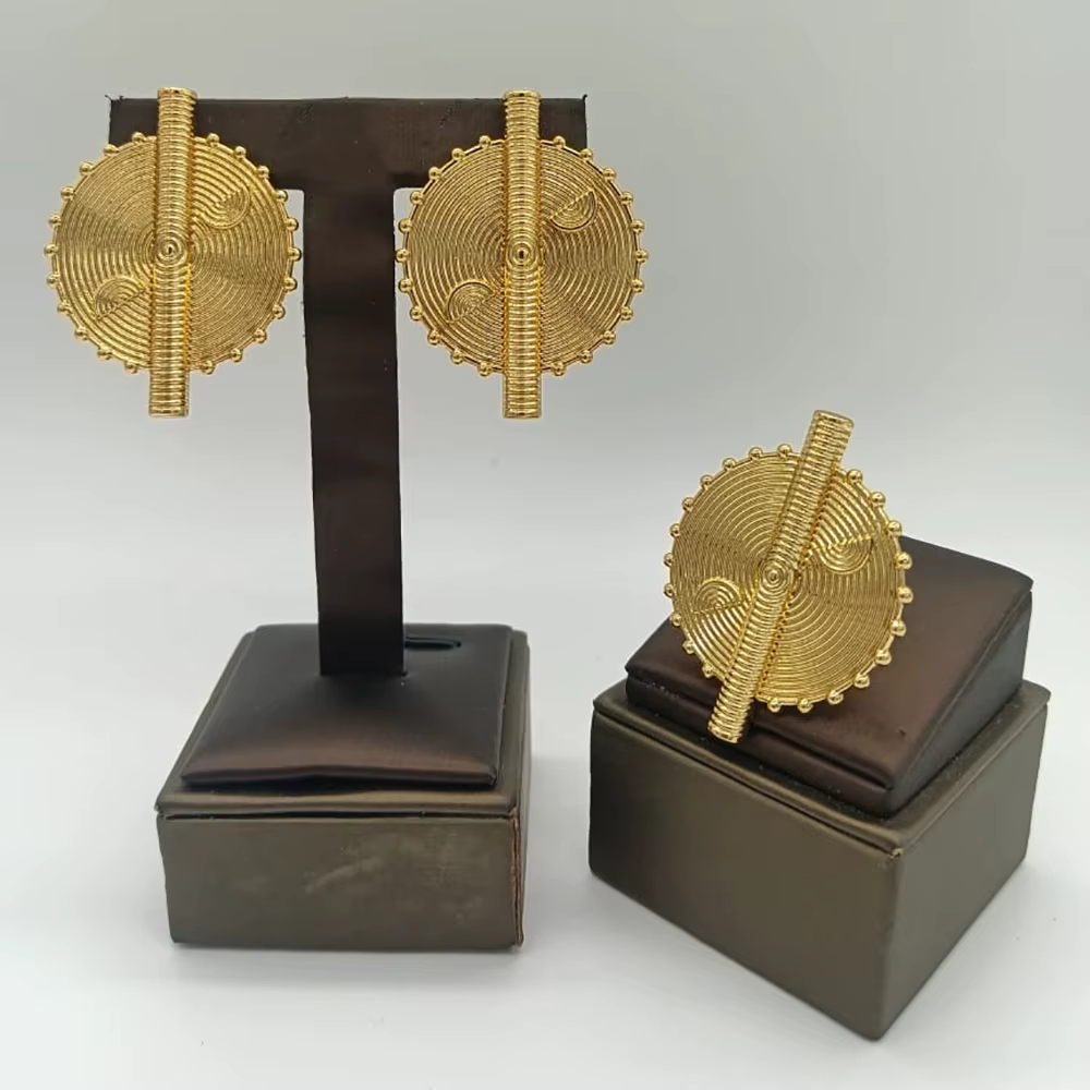 Ensemble de bijoux plaqués or de dubaï pour dames