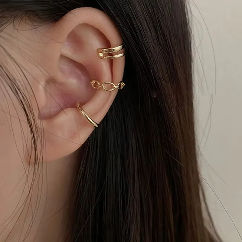 LATS Clips boucles d'oreilles pour femmes unisexe minimaliste mode Cartilage cerceau