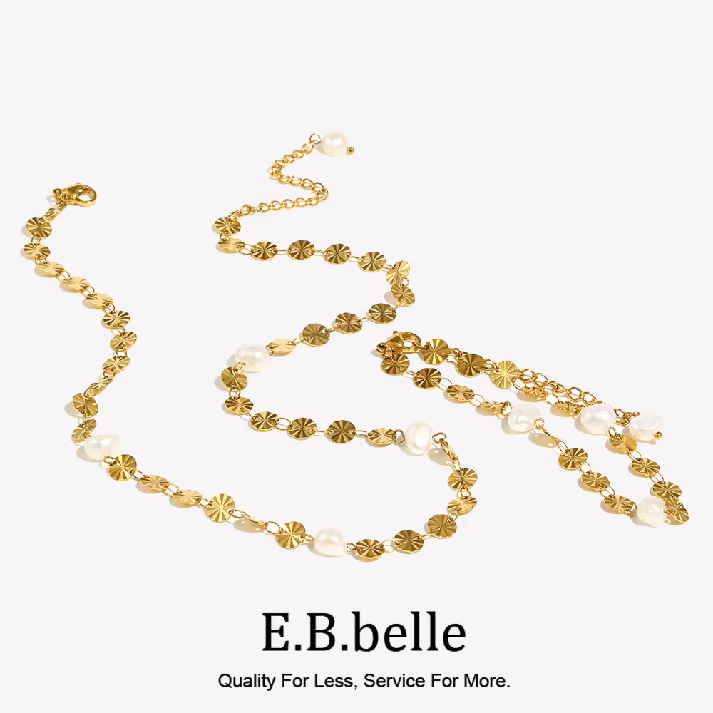 E.B.belle – collier ras du cou en acier inoxydable plaqué or pour fille