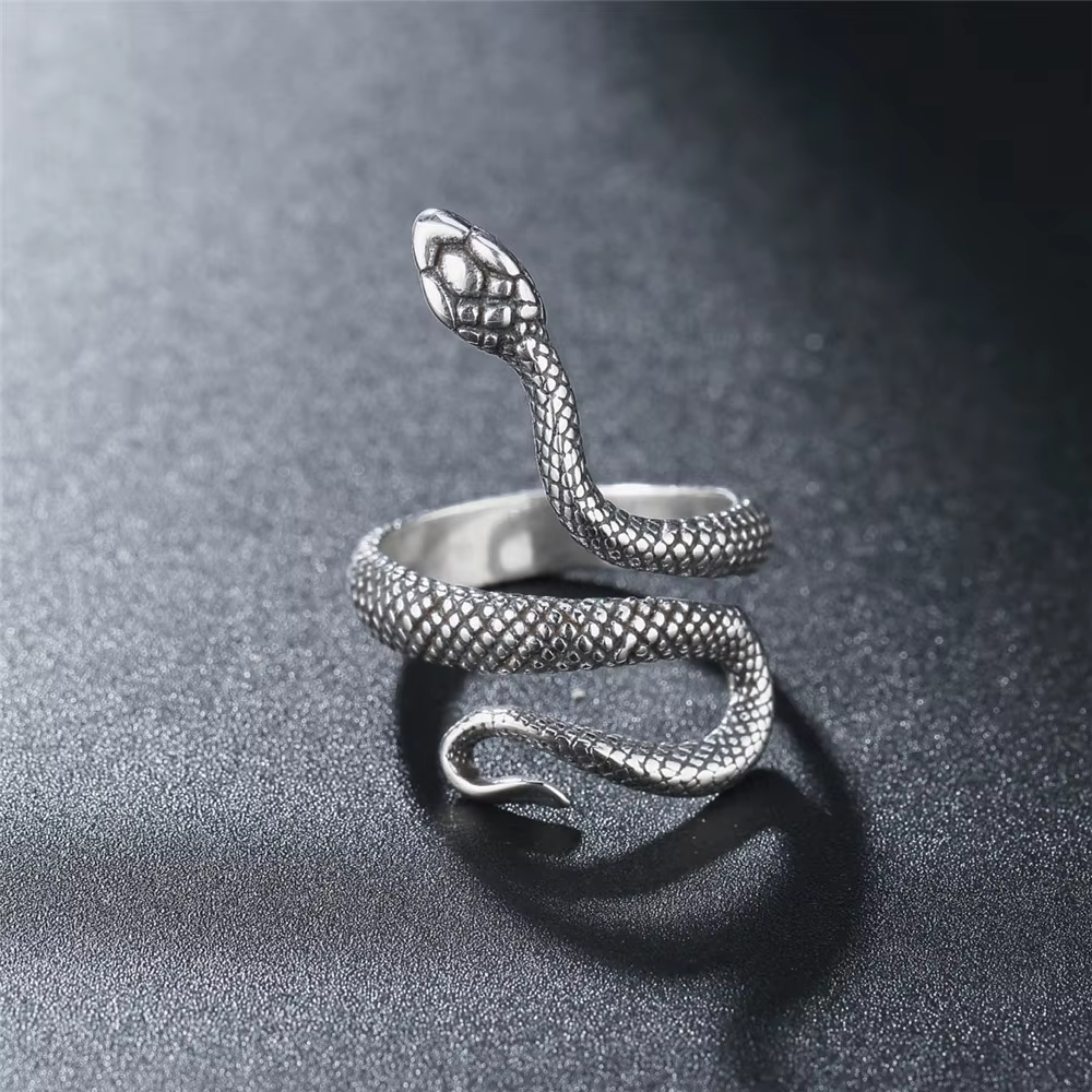 Bague serpent Python rétro pour hommes et femmes