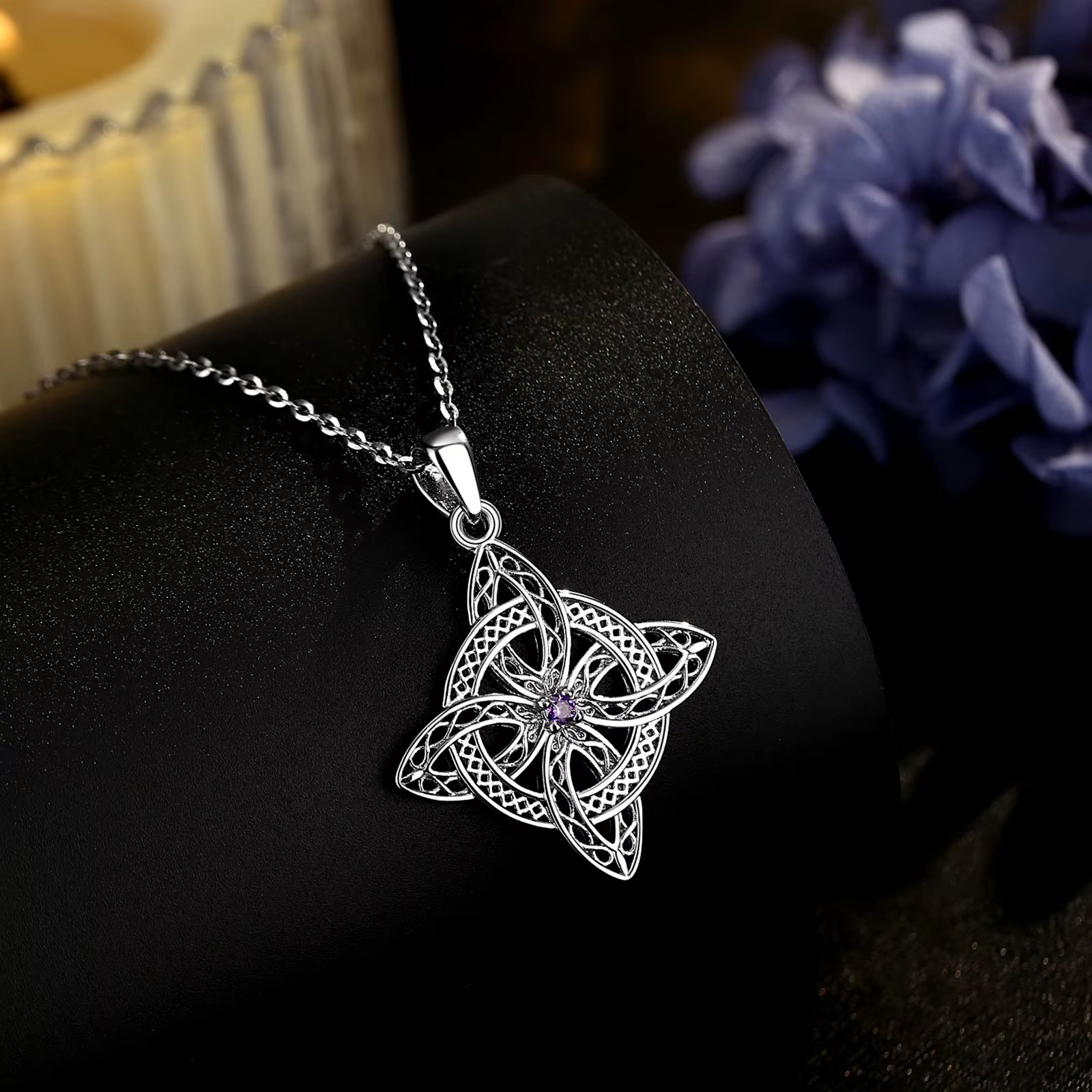 AEONSLOVE – pendentif en zircone avec nœud de sorcière magique