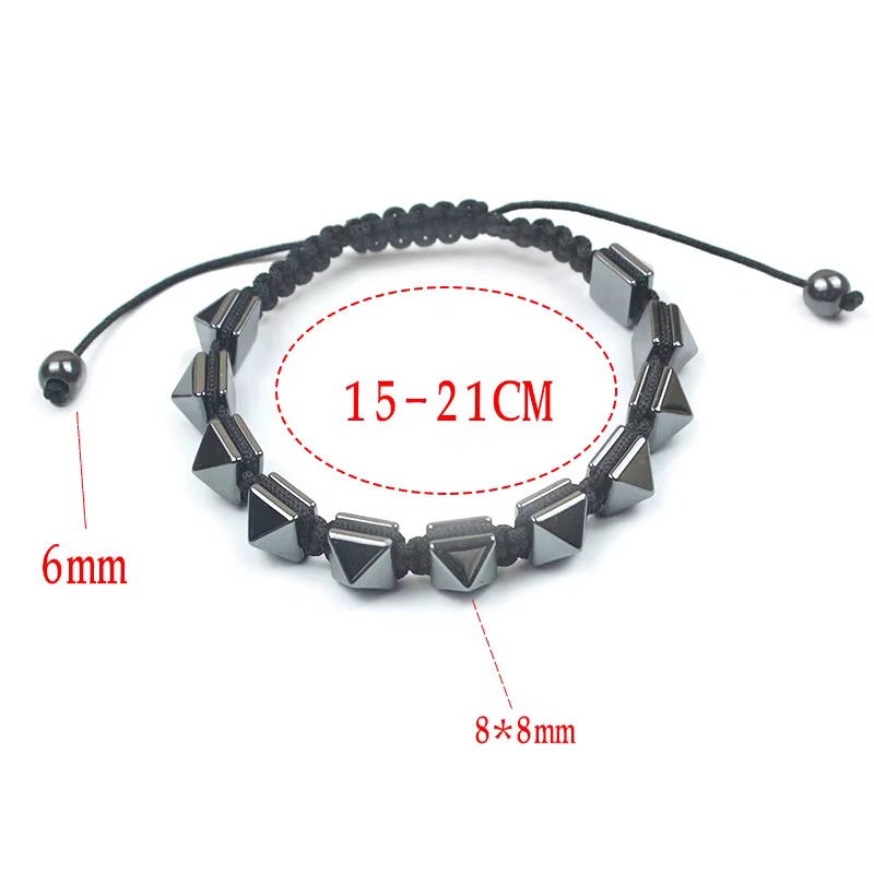 Bracelet ajustable tressé à pointes style punk biker pour homme