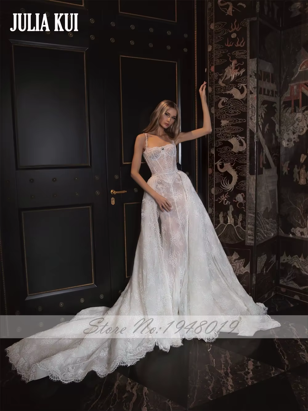 Julia Kui-Robe de Mariée Sirène Élégante 2 en 1