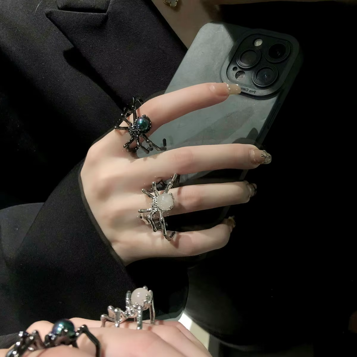 Bague araignée gothique romantique pour femmes