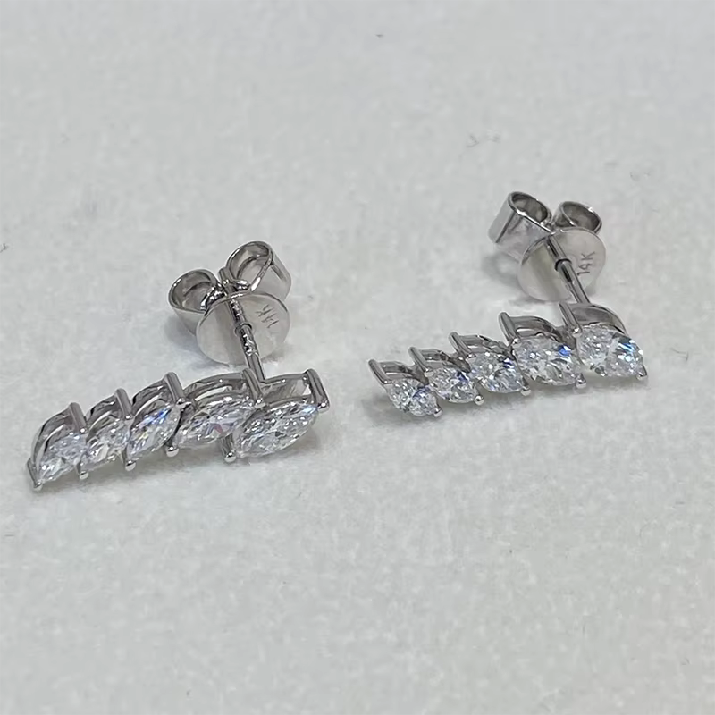 Boucles d'oreilles pendantes en or 14 carats/argent 925