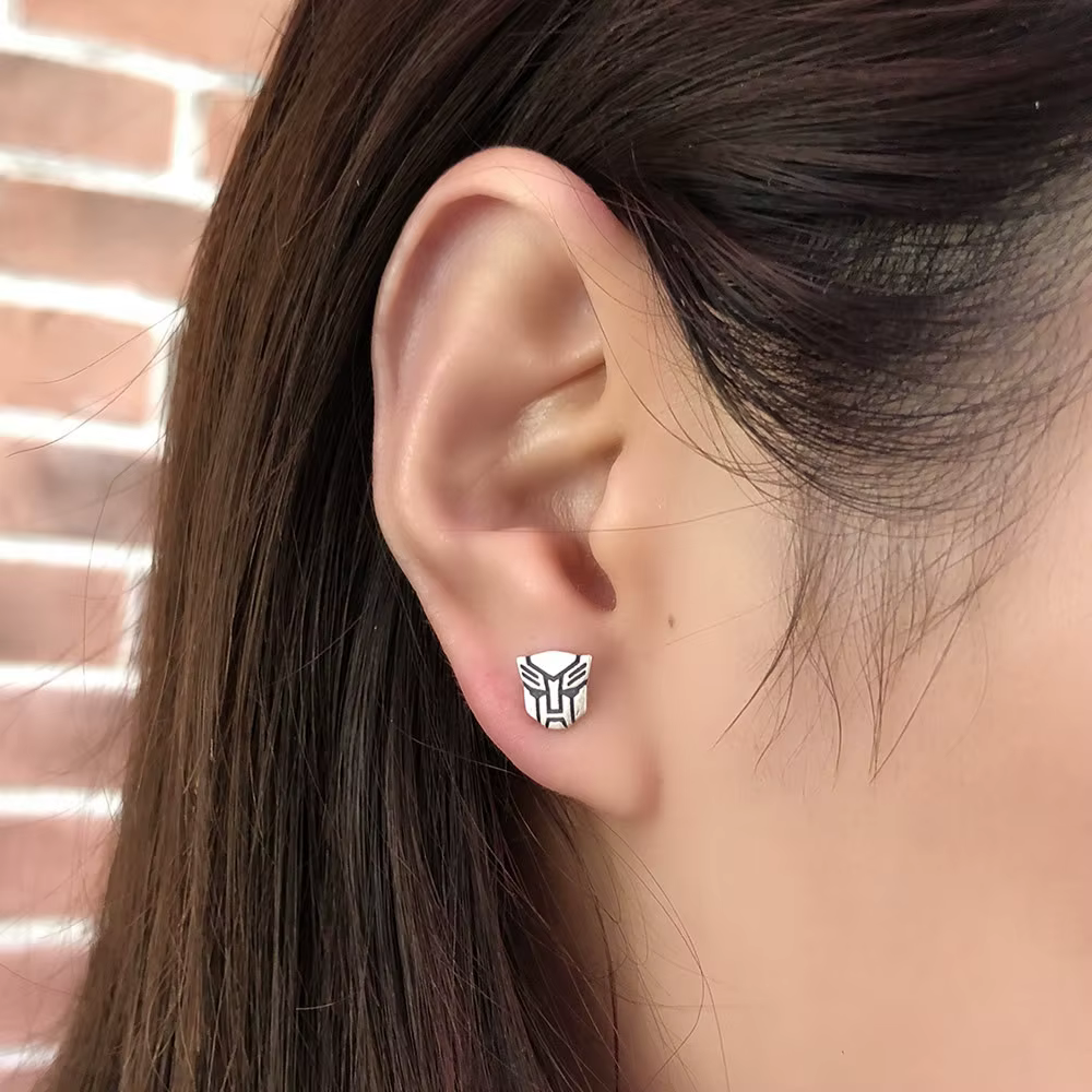 MKENDN délicat Mini Decepticons 925 en argent Sterling boucle d'oreille Vintage gothique personnalité boucles d'oreilles pas d'allergie qualité bijoux
