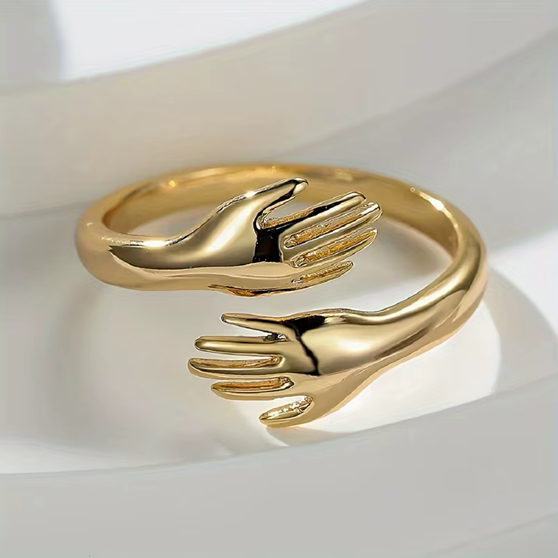 Bagues ajustables Huitan Noble Hand Hug pour femmes