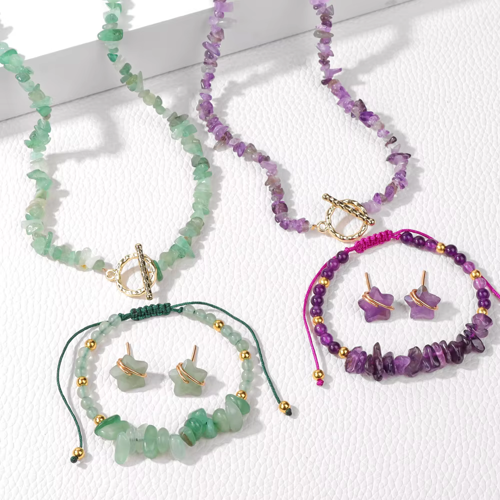 Ensemble de bijoux en pierre naturelle pour femme