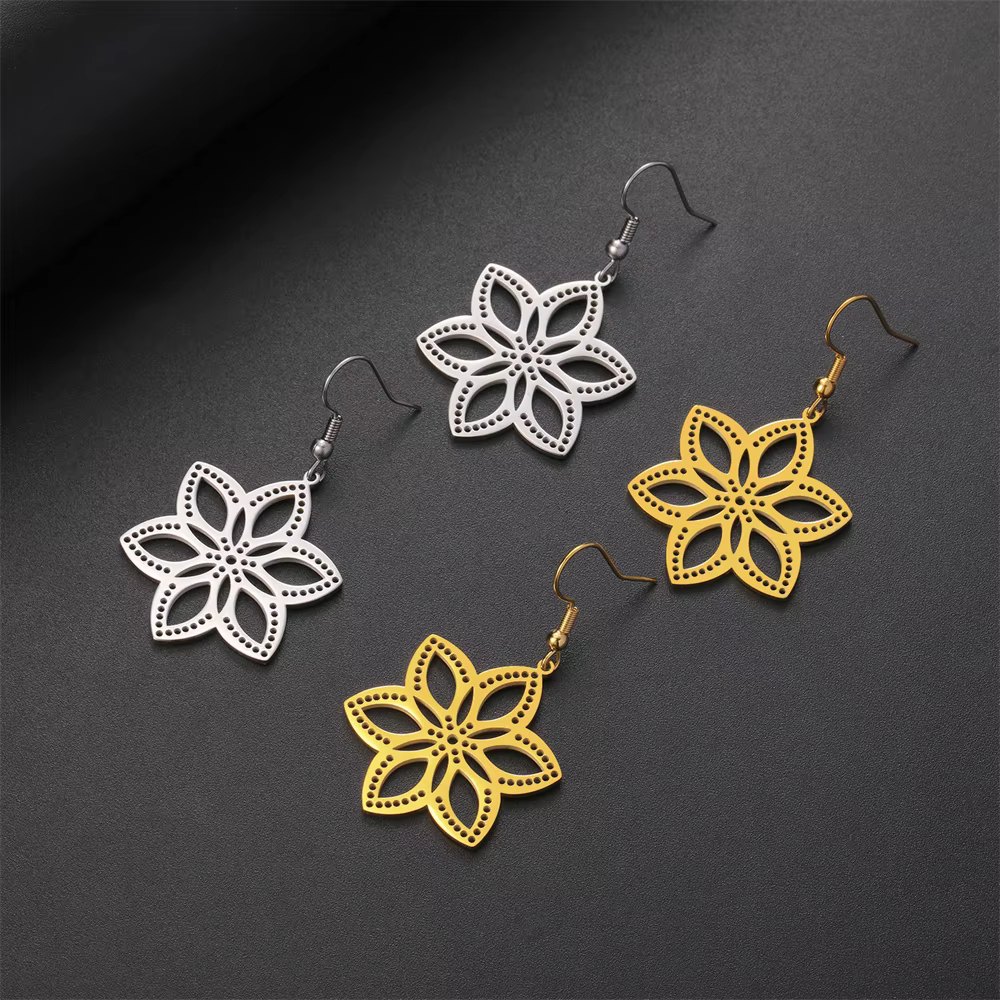 Boucles d'oreilles pendantes à fleurs éternelles