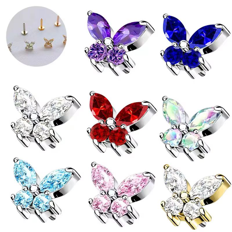 1 pièce Piercing labret papillon