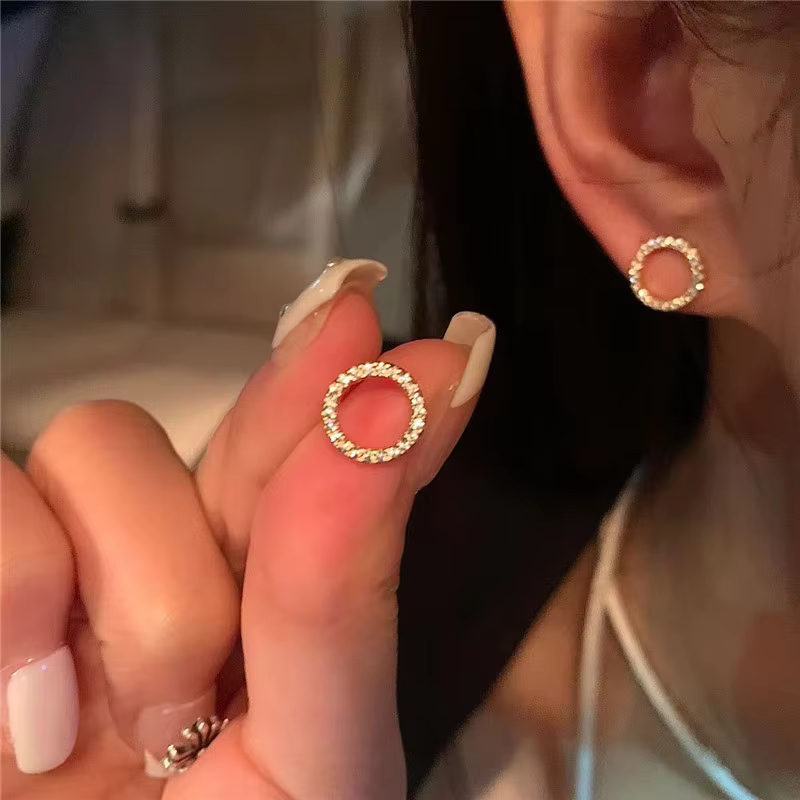 Boucles d'oreilles délicates en petit cercle pour femmes