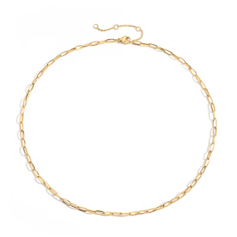 Nouveau 2025 tendance épais trombone chaîne collier lien