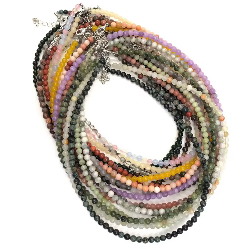2025 Simple 4MM pierre naturelle cristal quartz femmes Sautoirs collier Steampunk classique bohême bijoux Femme livraison directe