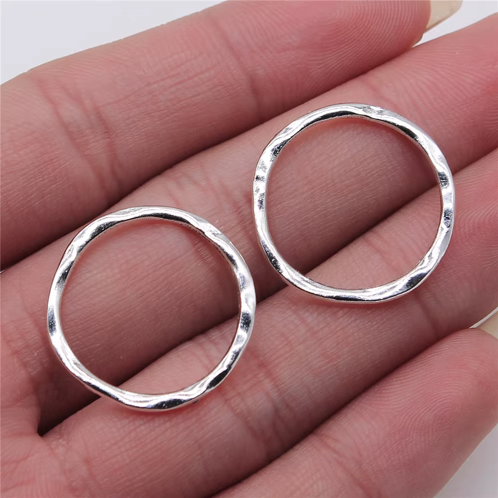 WYSIWYG 10 pièces breloques anneau irrégulier Antique argent couleur alliage bricolage fabrication de bijoux accessoires 23x24mm