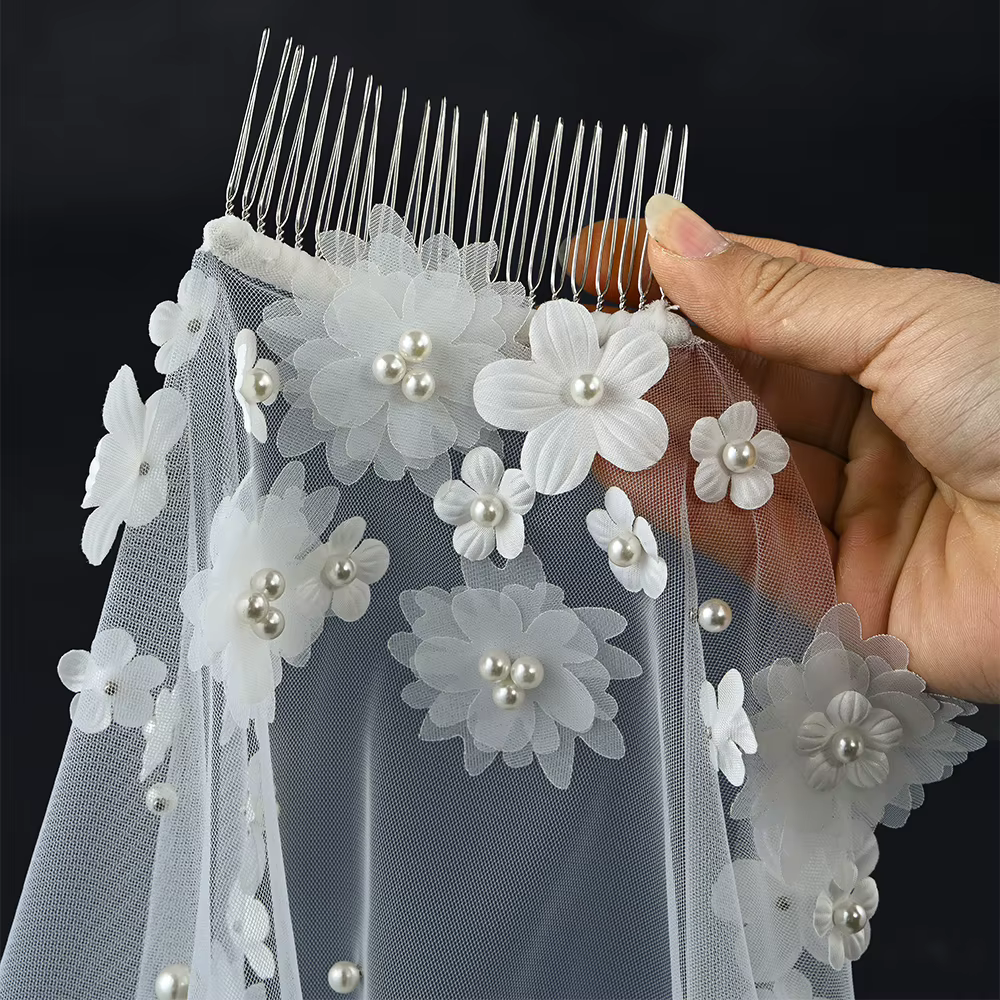 Voile de mariée avec fleurs