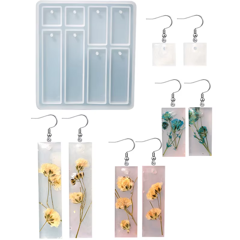 Moule géométrique en silicone pour pendentif de boucle d'oreille