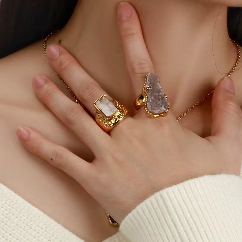 IVOG – bague en pierres semi-précieuses pour femmes