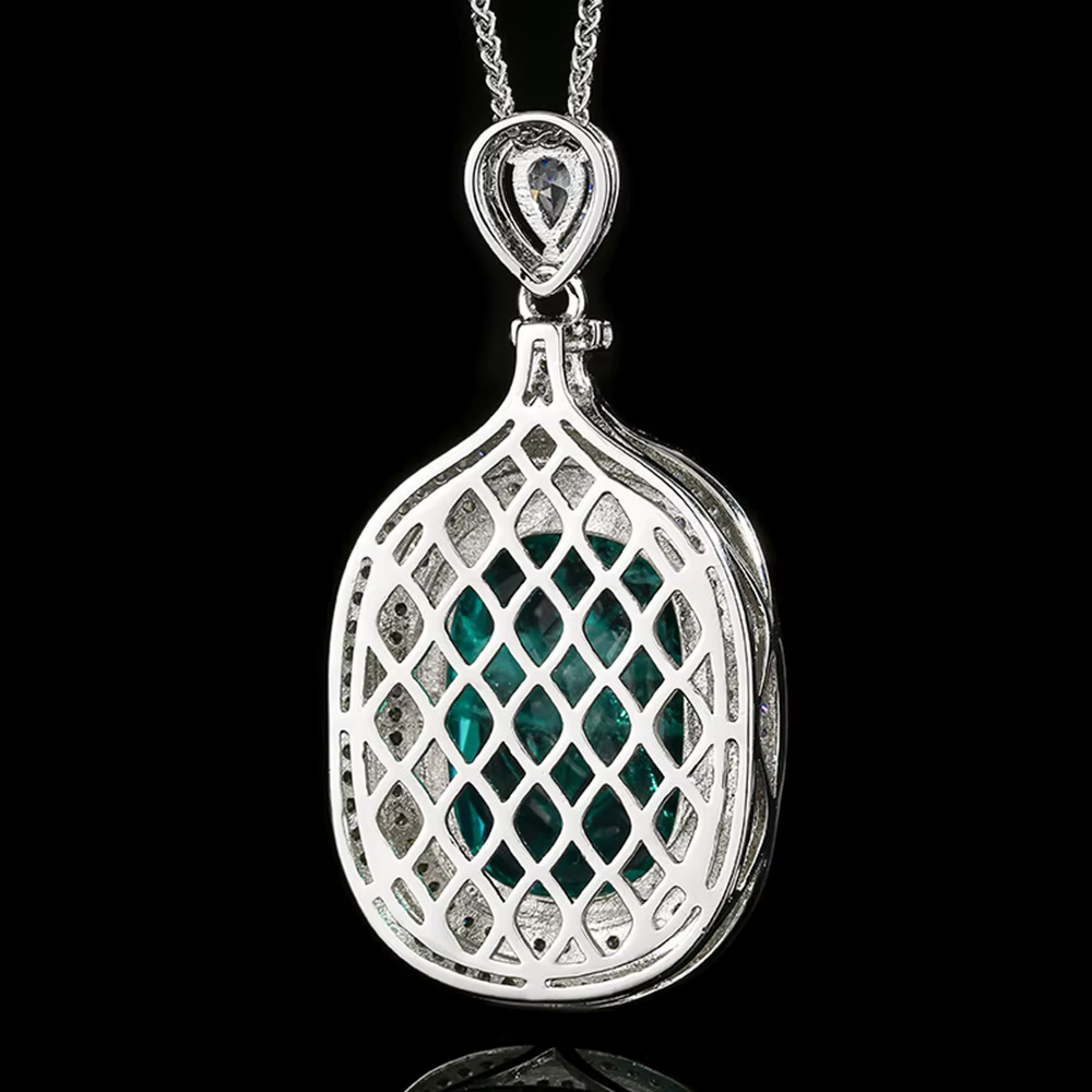 Vinregem 20*28 MM laboratoire créé Paraiba Tourmaline rubis émeraude pierre précieuse pendentif collier cadeaux d'anniversaire bijoux fins en gros