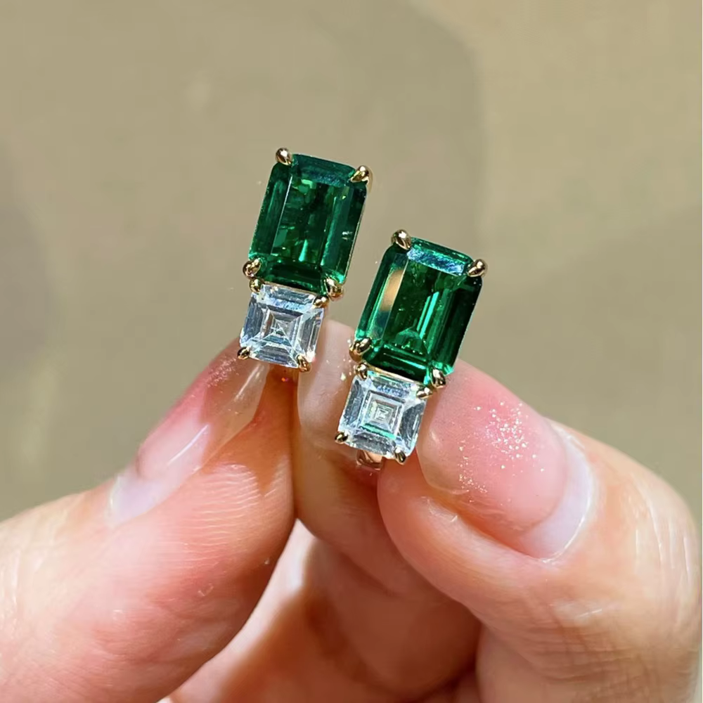Wong Rain-Boucles d'oreilles en argent regardé 925 plaqué or 18 carats