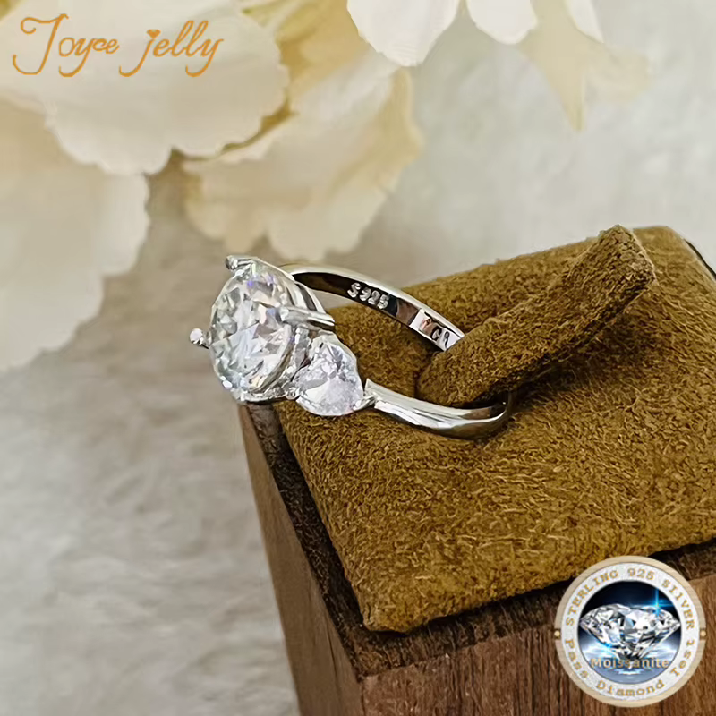 JoyceJelly – bague de mariage de luxe en argent Sterling 925, 3 carats, D-COLOR, diamant Moissanite, bijoux pour femmes, Design classique à quatre griffes