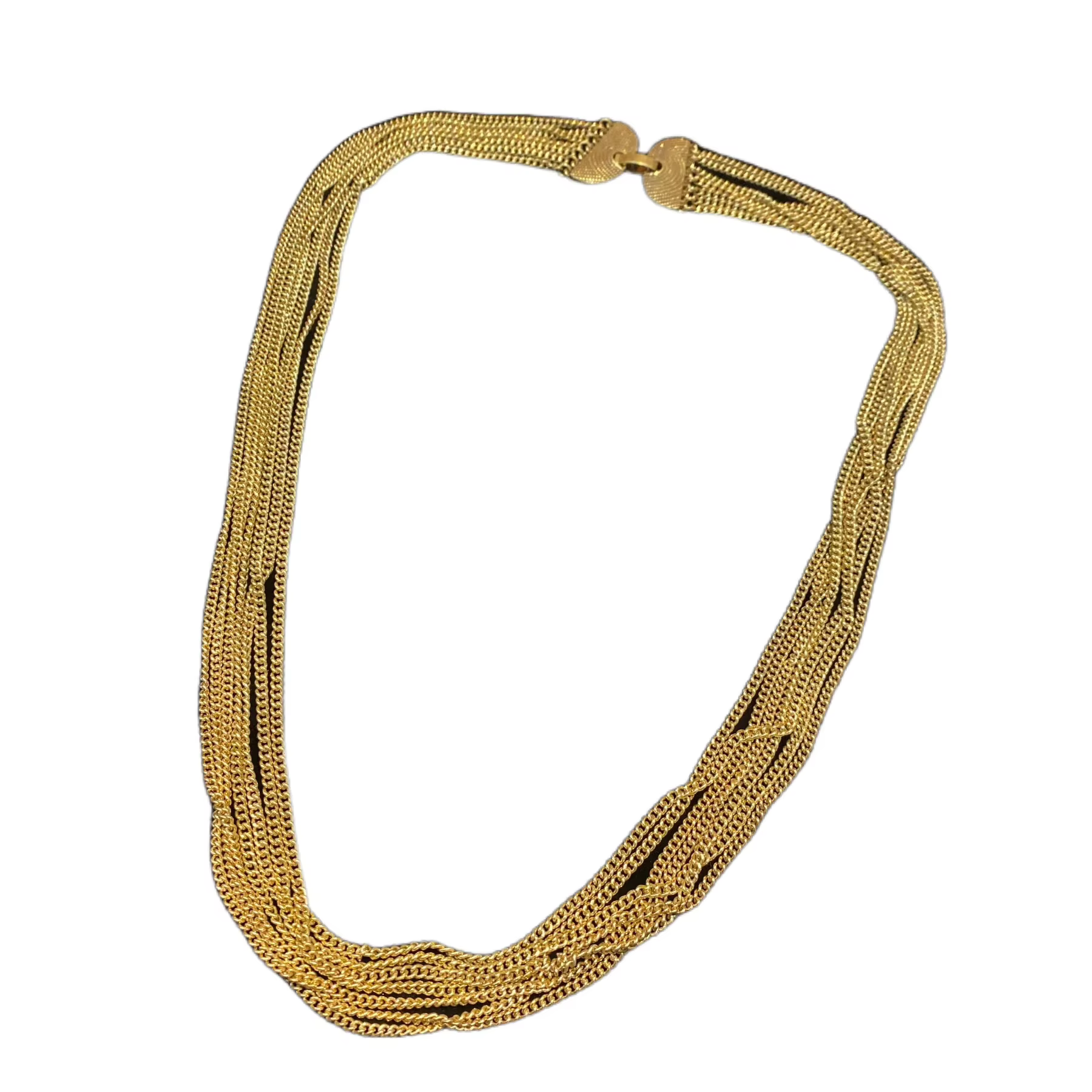 Collier multicouche en Bronze Antique occidental plaqué or 18 carats