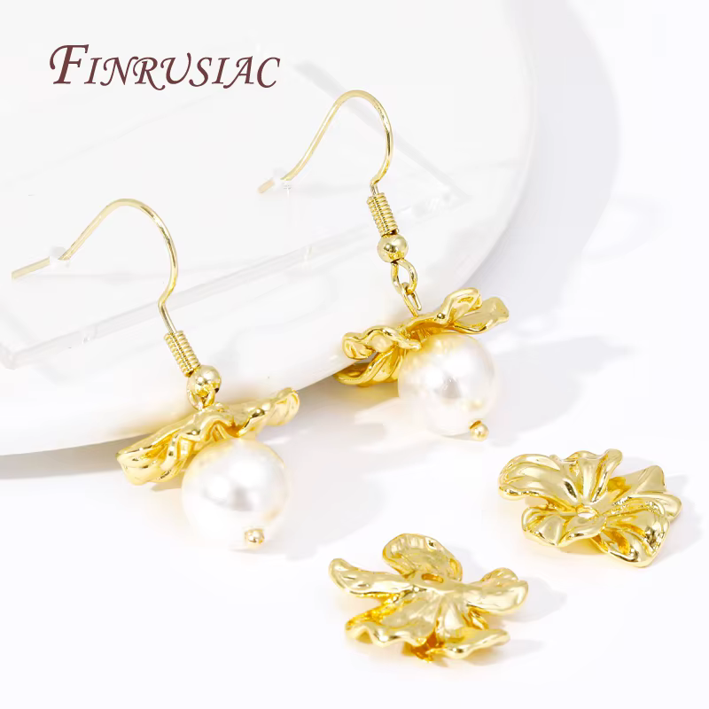 Embouts pour bijoux en laiton plaqué or 18 carats