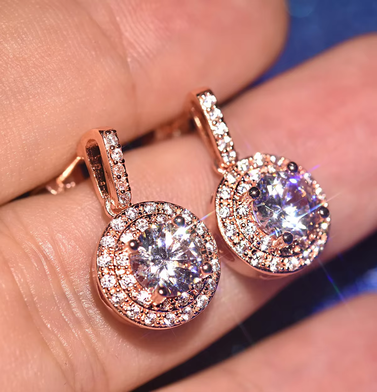 Boucles d'oreilles de luxe en argent regardé 925 pour femmes