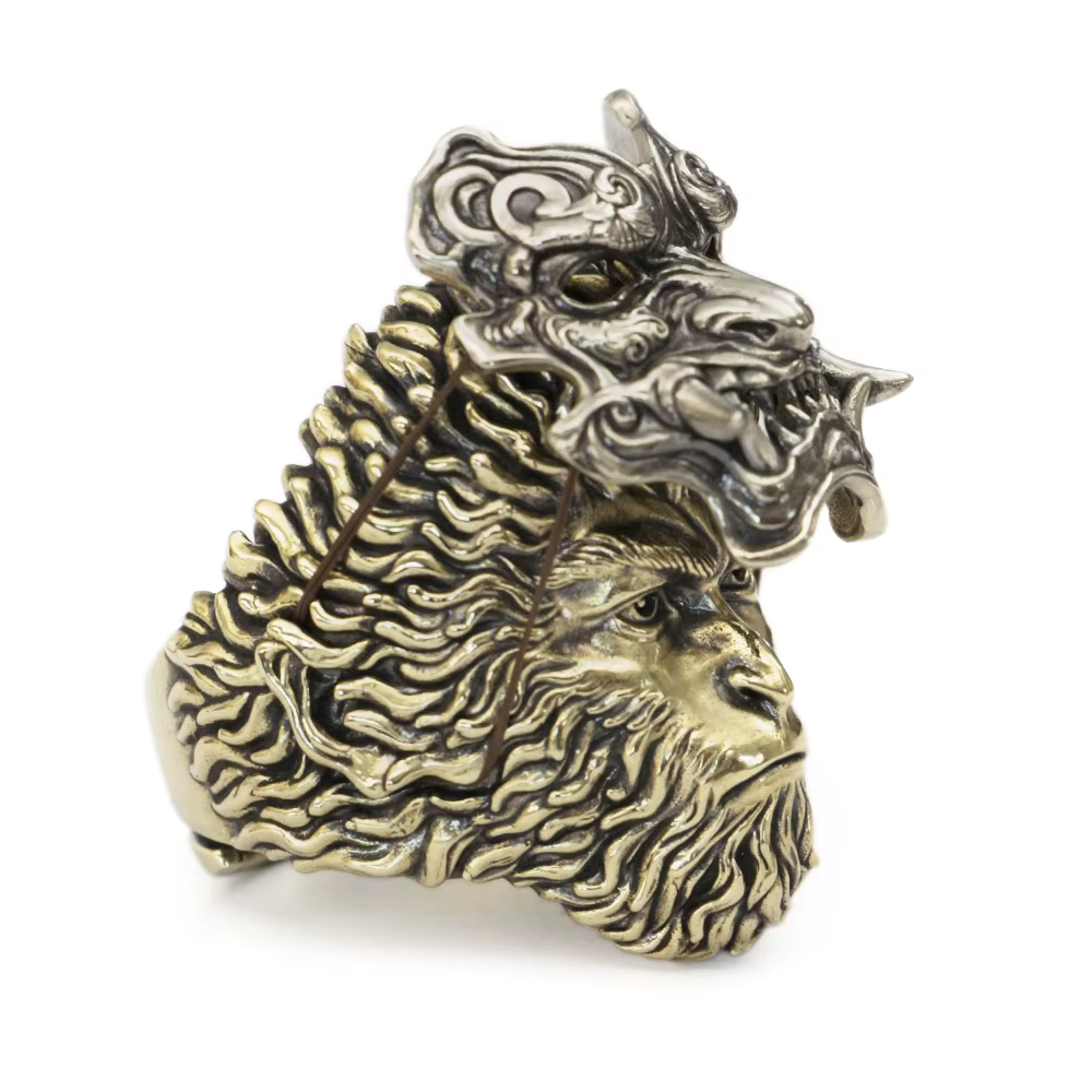 Détails Laiton Mythe noir Wukong Monkey King Biker Ring BR482 Taille américaine 8 ~ 15