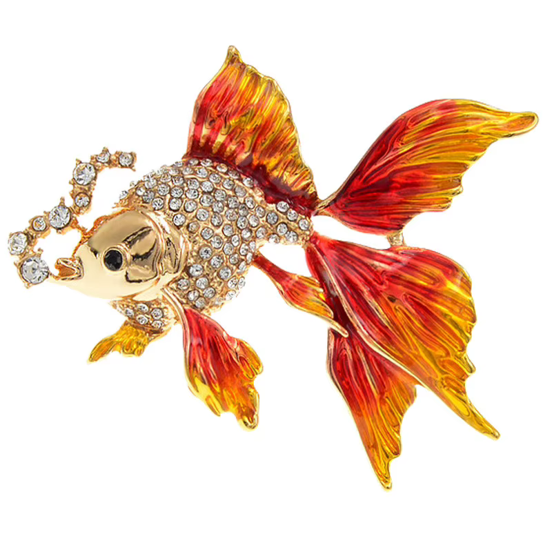 Broches élégantes créatives de poisson d'or pour des femmes