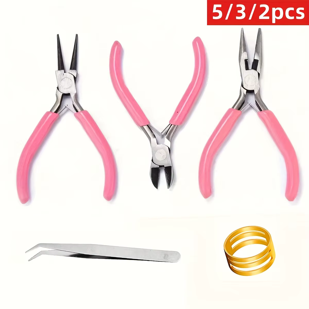Kit d'outils de pinces à bijoux roses